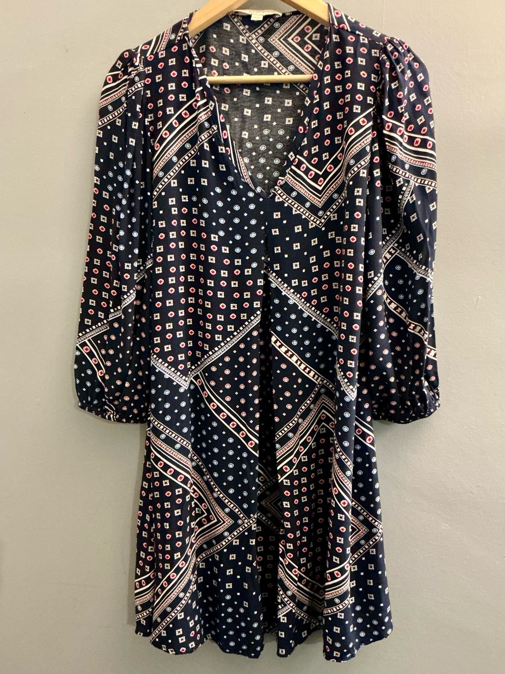 LOFT Petites Bandana Print Swing Dress MP Boho